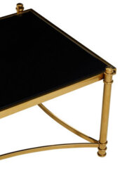 Orsina Modern Black And Gold Coffee Table,  Contemporary Decorative Gold Finished Coffee Table For Sitting Areas - thumbnail 2