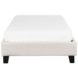 Beliani Bed Without Headboard Fabric Roanne 90 X 200 Cm (Eu Single) Light Beige - thumbnail 5