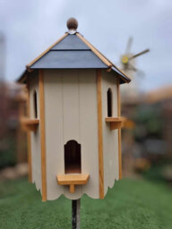 Buttercup Farm Dunwich Deluxe 6 Pair Dovecote On Post With Slate Roof, Traditional English Birdhouse For Doves Or Pigeons - L65 X W65 X H105 Cm - thumbnail 4