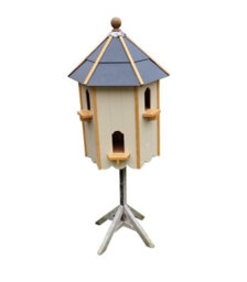 Buttercup Farm Dunwich Deluxe 6 Pair Dovecote On Post With Slate Roof, Traditional English Birdhouse For Doves Or Pigeons - L65 X W65 X H105 Cm