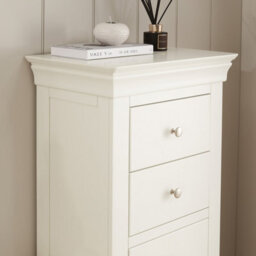 The Furniture Market Wilmslow White Painted 5 Drawer Tallboy Narrow Chest - thumbnail 3