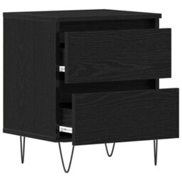 Berkfield Bedside Cabinets 2 Pcs Black Oak 40X35X50 Cm Engineered Wood - thumbnail 5