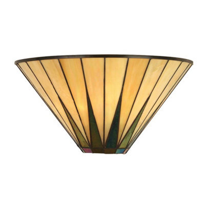 Luminosa Lighting Luminosa Star Tiffany Wall Uplighter Dark Bronze, Amber, E14 - image 1
