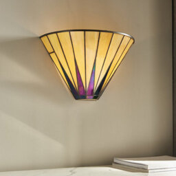 Luminosa Lighting Luminosa Star Tiffany Wall Uplighter Dark Bronze, Amber, E14 - thumbnail 3