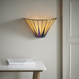 Luminosa Lighting Luminosa Star Tiffany Wall Uplighter Dark Bronze, Amber, E14 - thumbnail 2