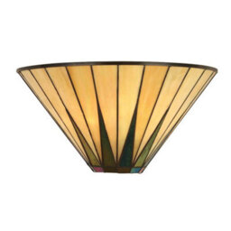Luminosa Lighting Luminosa Star Tiffany Wall Uplighter Dark Bronze, Amber, E14