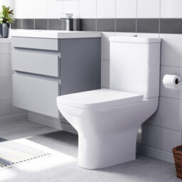 Nes Home Matte Grey 600mm Wall Hung Drawers Vanity Unit & Rimless Toilet Set - thumbnail 3