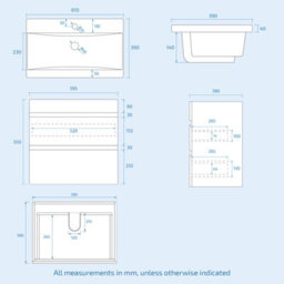 Nes Home Matte Grey 600mm Wall Hung Drawers Vanity Unit & Rimless Toilet Set - thumbnail 7