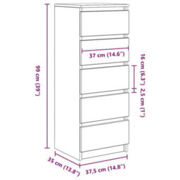 Vidaxl Sideboard With Drawers Sonoma Oak 37.5X35X99 Cm Engineered Wood - thumbnail 3