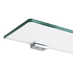 Homestylestore Wall Mounted Bathroom Glass Shelf With Square Chrome Brackets 500mm - thumbnail 2