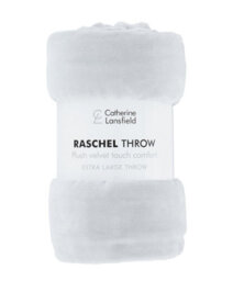 Catherine Lansfield Downstairs Living Extra Large Raschel Velvet Touch 200X240Cm Blanket Throw Silver Grey - thumbnail 2