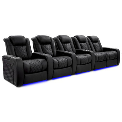 Valencia Tuscany Xl Ultimate Luxury Edition Home Theater Seating Row Of 5 Loveseat Right Onyx Nappa Leather - image 1
