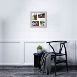 AK Frames 12X12 Light Grey Classic Multi Photo Frame With White Mount - Holds 4 Apertures (4X) 6X4 Photos - thumbnail 3