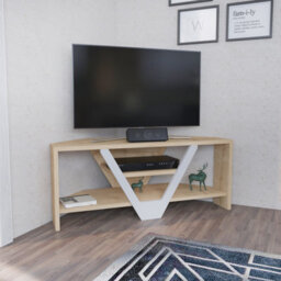 Decorotika Karin Tv Stand Tv Unit For Tvs Up To 45 Inch Sapphire Oak And White - thumbnail 2