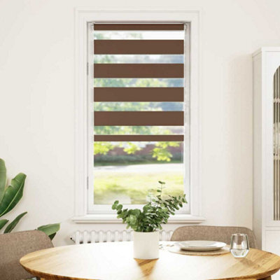 Berkfield Modern Zebra Blind Brown 60X150 Cm Fabric Width 55.9 Cm Polyester - image 1