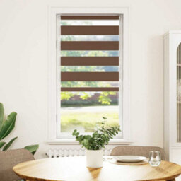 Berkfield Modern Zebra Blind Brown 60X150 Cm Fabric Width 55.9 Cm Polyester - thumbnail 1
