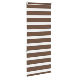 Berkfield Modern Zebra Blind Brown 60X150 Cm Fabric Width 55.9 Cm Polyester - thumbnail 4