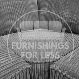 Furnishings For Less UK Bishop Grey U Shaped Soft Fabric Jumbo Cord Detachable 5 Seater Large Sofa - thumbnail 2
