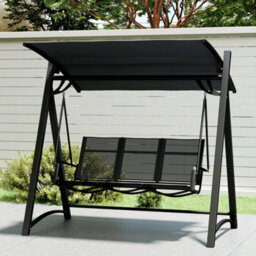 Outsunny 3 Seater Swing Chair, Garden Swing Bench With Adjustable Canopy - thumbnail 9