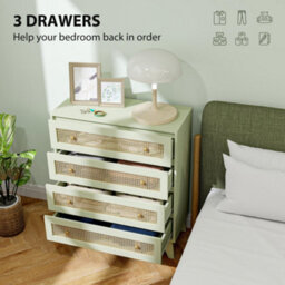 Wyld Haus Rari Sema Light Green 4-Drawer Chest With Rattan-Style Woven Panels - thumbnail 5