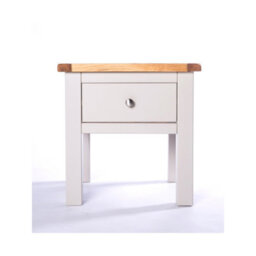 Cabinet Bits Argenta Light Grey 1 Drawer Side Table Satin Chrome Knob