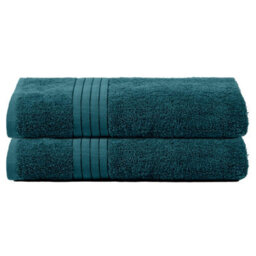 Ohs 2 Pack Of 100% Cotton Bath Sheet, 90 X 150Cm - Dark Teal - thumbnail 1