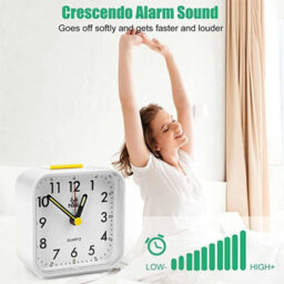 Quartz Alarm Clock With Night Light No Tick Snooze Silent Bedside Clock Hot Blue - thumbnail 5