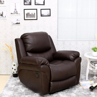 More4Homes Madison Electric Bonded Leather Automatic Recliner Armchair Sofa Home Lounge Chair (Brown) - image 1