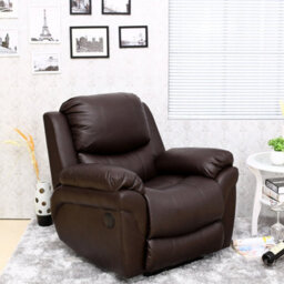 More4Homes Madison Electric Bonded Leather Automatic Recliner Armchair Sofa Home Lounge Chair (Brown) - thumbnail 1