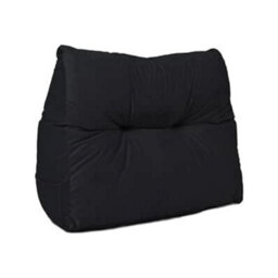 Lancashire Textiles Luxury Velvet Triangular Wedge Bedroom Armchair Black Cushion 20 X 50 X 60Cm