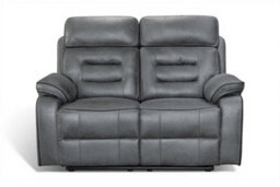 Faux Leather Grey 2 Seater Electric Recliner Sofa Venetian - thumbnail 2