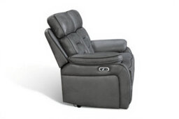 Faux Leather Grey 2 Seater Electric Recliner Sofa Venetian - thumbnail 5