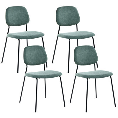 Beliani Set Of 4 Dining Chairs Riley Fabric Green - image 1