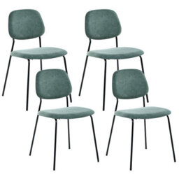 Beliani Set Of 4 Dining Chairs Riley Fabric Green - thumbnail 1