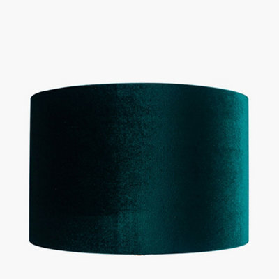 Pacific Lifestyle 40Cm Forest Green Velvet Cylinder Floor Table Lampshade - image 1