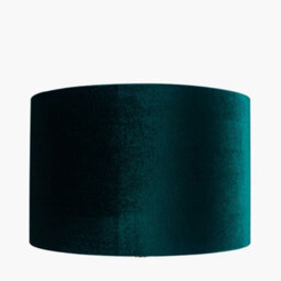 Pacific Lifestyle 40Cm Forest Green Velvet Cylinder Floor Table Lampshade - thumbnail 1