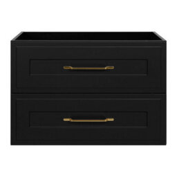 Heze Furniture Classic 2 Bathroom Vanity Units Wall Cabinets Set 35Cm & 80Cm With Worktop - Black - thumbnail 3
