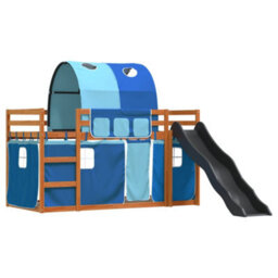 Berkfield Bunk Bed Without Mattress With Slide And Curtains Blue 90X200 Cm - thumbnail 3