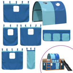 Berkfield Bunk Bed Without Mattress With Slide And Curtains Blue 90X200 Cm - thumbnail 5