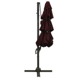 Berkfield Harmful 4-Tier Parasol With Aluminium Pole Bordeaux Red 3X3 M - thumbnail 4