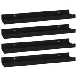 Berkfield Wall Shelves 4 Pcs Black 40X9X3 Cm - thumbnail 2