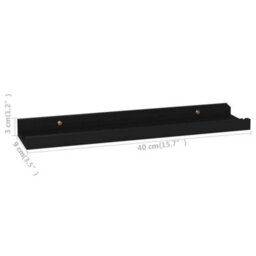 Berkfield Wall Shelves 4 Pcs Black 40X9X3 Cm - thumbnail 9