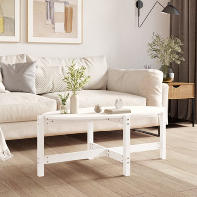 Berkfield Coffee Table White 118X63X45 Cm Solid Wood Pine - image 1