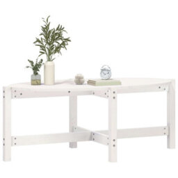 Berkfield Coffee Table White 118X63X45 Cm Solid Wood Pine - thumbnail 4