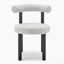 Furniturebox Uk 2X Isola Grey Fabric Dining Chairs Black Legs - thumbnail 7