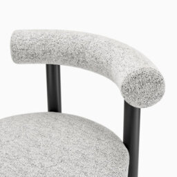 Furniturebox Uk 2X Isola Grey Fabric Dining Chairs Black Legs - thumbnail 8