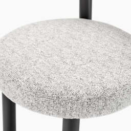 Furniturebox Uk 2X Isola Grey Fabric Dining Chairs Black Legs - thumbnail 9