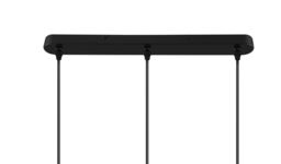 GoodHome Milne Stripe Matt Black & Antique Brass 3 Lamp Pendant Ceiling Light, (Dia)40mm - thumbnail 8