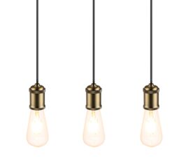 GoodHome Milne Stripe Matt Black & Antique Brass 3 Lamp Pendant Ceiling Light, (Dia)40mm - thumbnail 7