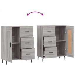 Berkfield Sideboard Grey Sonoma 69.5X34X90 Cm Engineered Wood - thumbnail 9